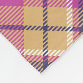 Rosa, Gold und Blauer Tartan Fleecedecke (Ecke)