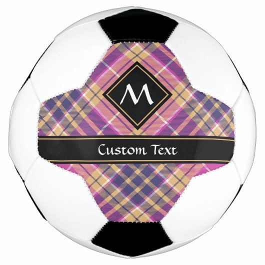 Rosa, Gold und Blauer Tartan Fußball (Vorderseite)