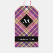 Rosa, Gold und Blauer Tartan Geschenkanhänger (Vorderseite)