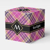 Rosa, Gold und Blauer Tartan Geschenkschachtel (Vorderseite)