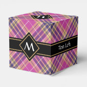 Rosa, Gold und Blauer Tartan Geschenkschachtel (Rückseite)