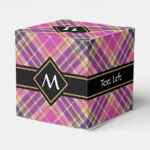 Rosa, Gold und Blauer Tartan Geschenkschachtel (Rückseite)