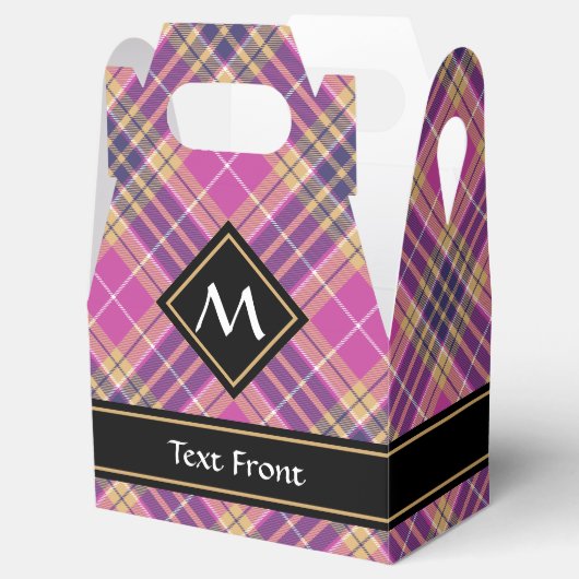 Rosa, Gold und Blauer Tartan Geschenkschachtel (Geöffnet)