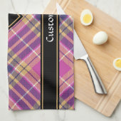 Rosa, Gold und Blauer Tartan Geschirrtuch (Viertel Falte)