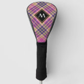 Rosa, Gold und Blauer Tartan Golf Headcover (Vorderseite)