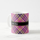 Rosa, Gold und Blauer Tartan Kaffeetasse (Vorderseite Links)