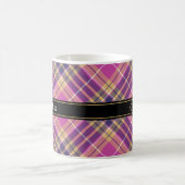 Rosa, Gold und Blauer Tartan Kaffeetasse (Mittel)