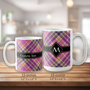 Rosa, Gold und Blauer Tartan Kaffeetasse