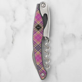 Rosa, Gold und Blauer Tartan Kellnermesser (Rückseite)