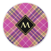 Rosa, Gold und Blauer Tartan Keramikknauf (Vorderseite)
