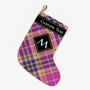 Rosa, Gold und Blauer Tartan Kleiner Weihnachtsstrumpf