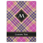 Rosa, Gold und Blauer Tartan Klemmbrett (Rückseite)
