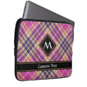 Rosa, Gold und Blauer Tartan Laptopschutzhülle (Vorne Rechts)