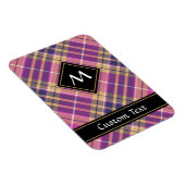 Rosa, Gold und Blauer Tartan Magnet (Rechte Seite)