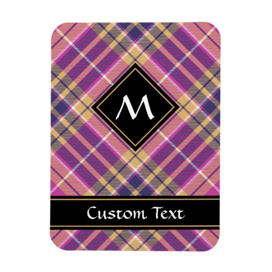 Rosa, Gold und Blauer Tartan Magnet (Vertikal)