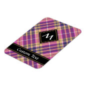 Rosa, Gold und Blauer Tartan Magnet (Linke Seite)