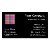 Rosa, Gold und Blauer Tartan Magnetische Visitenkarte (Vorderseite)