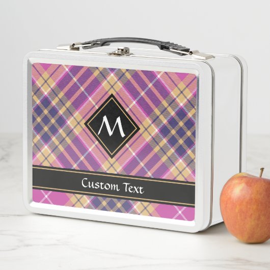 Rosa, Gold und Blauer Tartan Metall Brotdose (Beispiel)