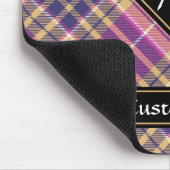 Rosa, Gold und Blauer Tartan Mousepad (Ecke)