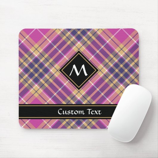 Rosa, Gold und Blauer Tartan Mousepad (Mit Mouse)