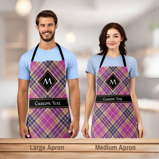 Rosa, Gold und Blauer Tartan Schürze