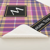 Rosa, Gold und Blauer Tartan Sherpadecke (3/4)