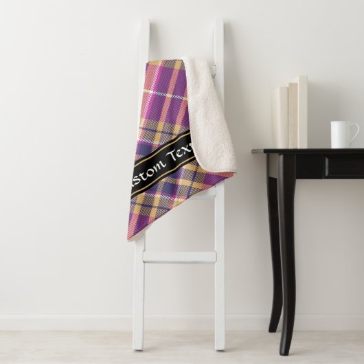 Rosa, Gold und Blauer Tartan Sherpadecke (Beispiel)