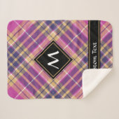 Rosa, Gold und Blauer Tartan Sherpadecke (Vorderseite (Horizontal))