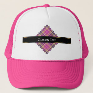 Rosa, Gold und Blauer Tartan Truckerkappe