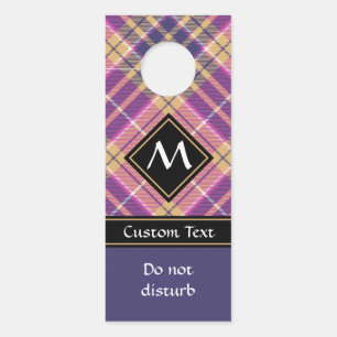 Rosa, Gold und Blauer Tartan Türanhänger