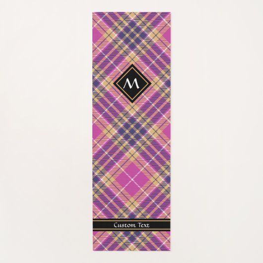 Rosa, Gold und Blauer Tartan Yogamatte (Vorderseite)