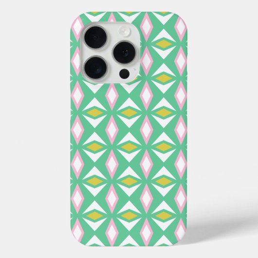 Rosa Gold und grüne Diamanten Case-Mate iPhone Hülle (Rückseite)
