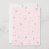 Rosa, Gold und Silver Winter Wunderland Vielen Dan Mitteilungskarte (Rückseite)