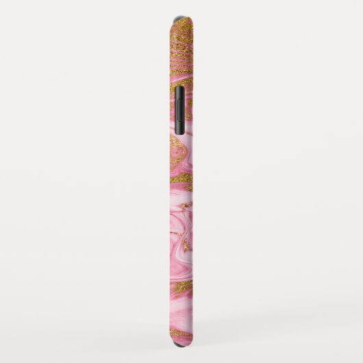 Rosa, Gold und weißer Marmor Elegant Moderne Case-Mate iPhone Hülle (Hinten/Rechts)