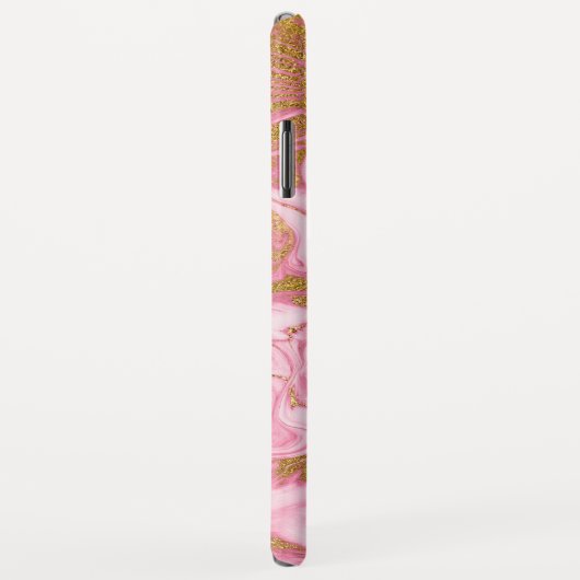 Rosa, Gold und weißer Marmor Elegant Moderne Case-Mate iPhone Hülle (Hinten/Rechts)