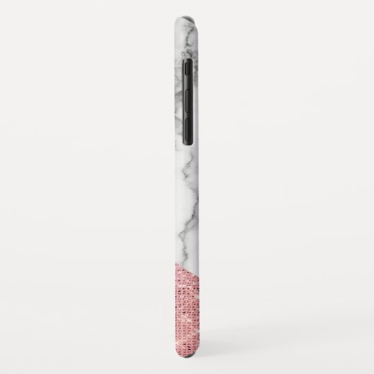 Rosa Gold und weißes Marmormuster Case-Mate iPhone Hülle (Hinten/Links)