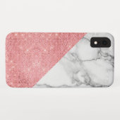 Rosa Gold und weißes Marmormuster Case-Mate iPhone Hülle (Rückseite (Horizontal))