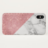 Rosa Gold und weißes Marmormuster Case-Mate iPhone Hülle (Rückseite (Horizontal))