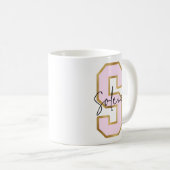 Rosa Gold Uni Varsity Letter Monogram S Kaffeetasse (VorderseiteRechts)