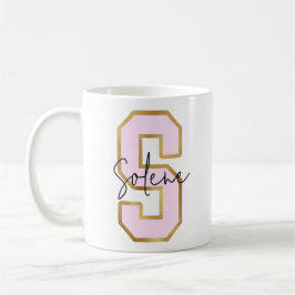 Rosa Gold Uni Varsity Letter Monogram S Kaffeetasse
