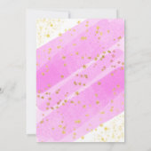 Rosa Gold Unicorn Kinderdusche Einladung (Rückseite)