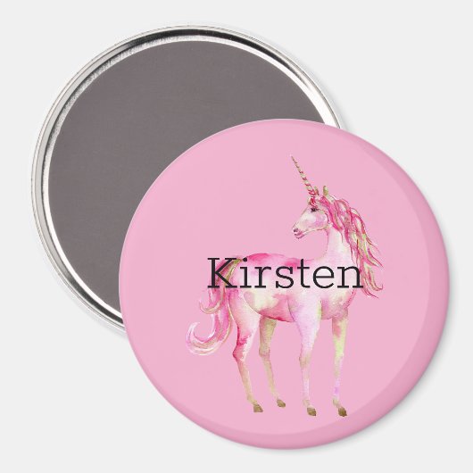 Rosa Gold Unicorn Magnet (Vorderseite/Rückseite)