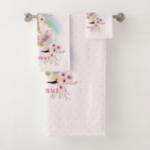 Rosa Gold UNICORN Regenbogen Blume Girls NAMED Ges