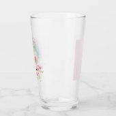 Rosa Gold UNICORN Regenbogen Blume Girls NAMED Ges Glas (Links)