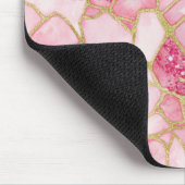 Rosa Gold-Wasserfarbe-Seeglas-Mosaikmuster Mousepad (Ecke)