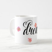 Rosa Gold Wasserfarben Blumenträume Kaffeetasse (Vorderseite Links)
