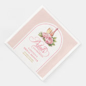 Rosa-Gold-Wasserfarben-Blütenblätter und Prosecco- Serviette (Ecke)