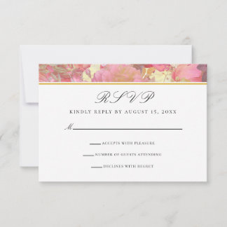 Rosa Gold Watercolor Blume RSVP Card Einladung