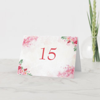 Rosa Gold Watercolor Hochzeitstabletop - Schilder Dankeskarte