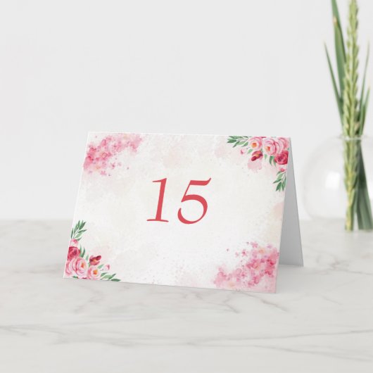 Rosa Gold Watercolor Hochzeitstabletop - Schilder Dankeskarte (Vorderseite)